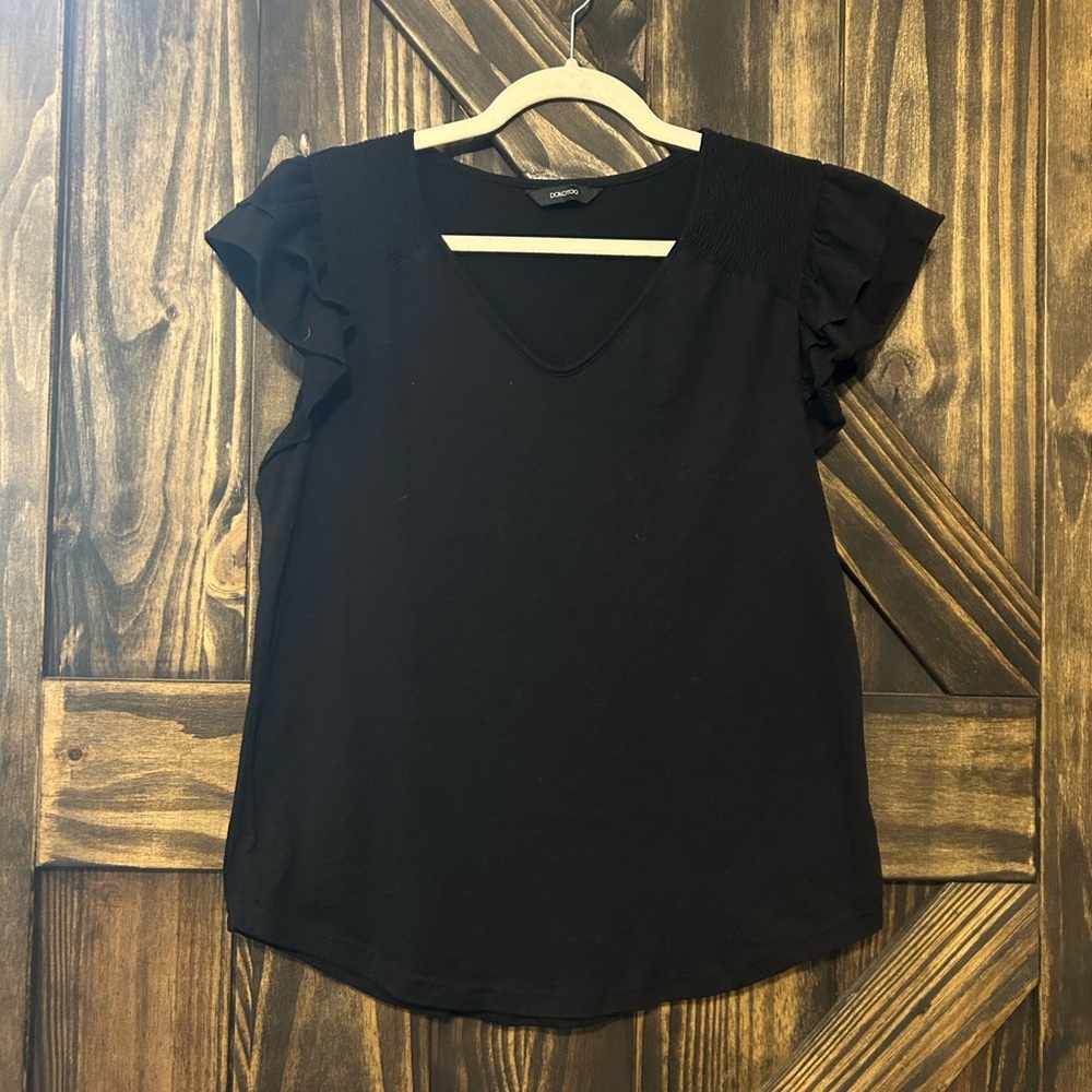 Blue Cap Sleeve Blouse